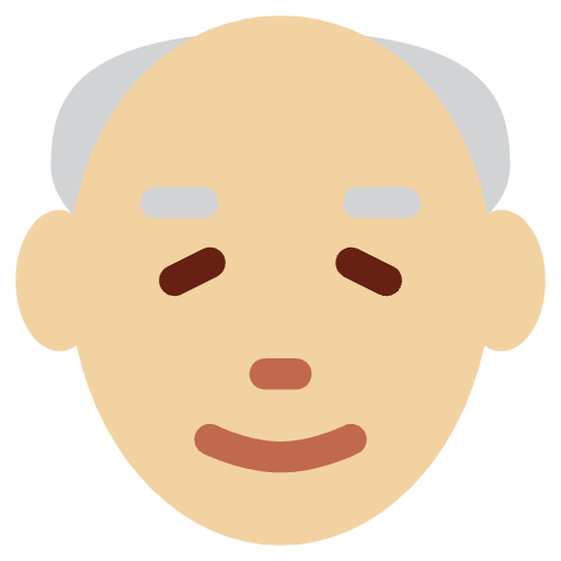 Old Man Medium Light Skin Tone Emoji from Twemoji Emoji Set