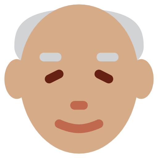 Old Man Medium Skin Tone Element from Twemoji Emoji Set
