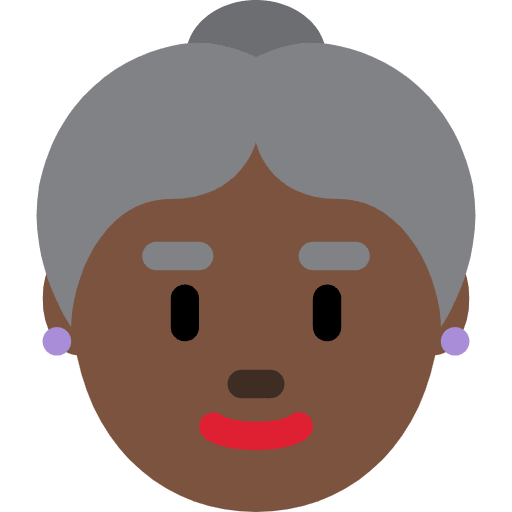 Old Woman Dark Skin Tone Element from Twemoji Emoji Set