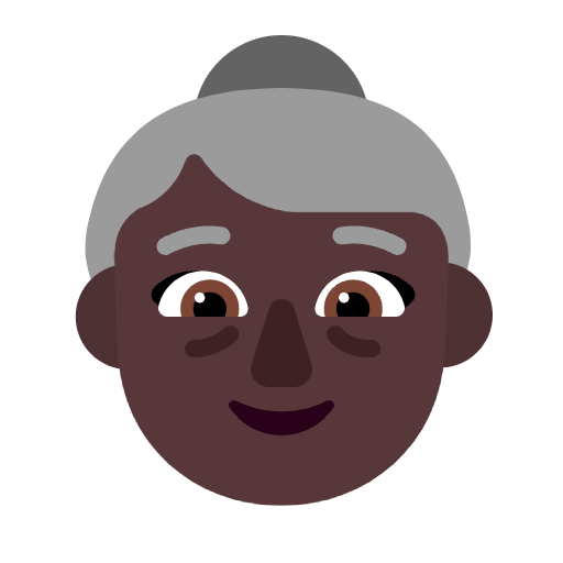 Old Woman Flat Dark Element from Fluent Emoji Flat Set