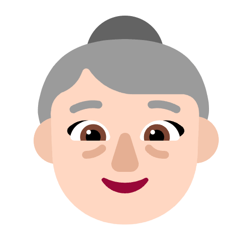 Old Woman Flat Light Element from Fluent Emoji Flat Set