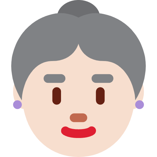 Old Woman Light Skin Tone Element from Twemoji Emoji Set