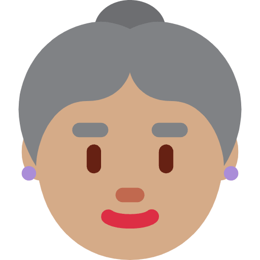 Old Woman Medium Skin Tone Element from Twemoji Emoji Set