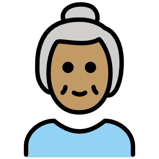 Old Woman Medium Skin Tone Element from OpenMoji Emoji Set
