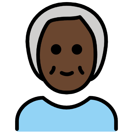 Older Person Dark Skin Tone Emoji from OpenMoji Emoji Set