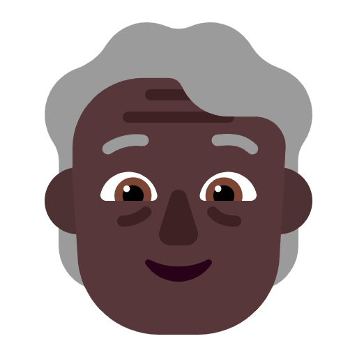 Older Person Flat Dark Emoji from Fluent Emoji Flat Set