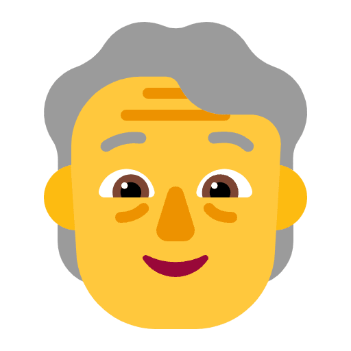 Older Person Flat Default Emoji from Fluent Emoji Flat Set