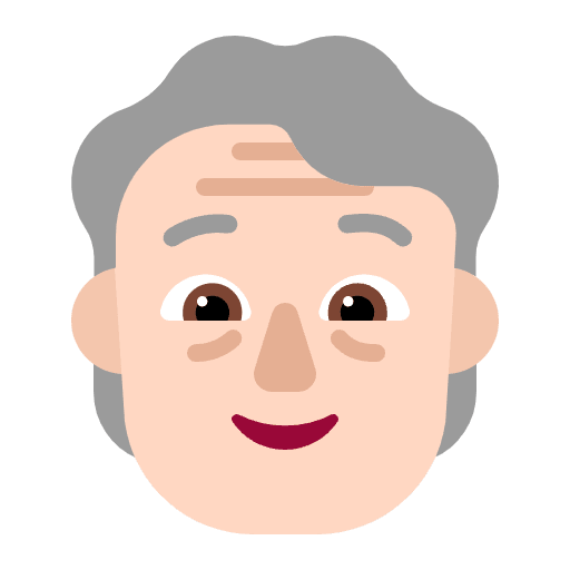Older Person Flat Light Emoji from Fluent Emoji Flat Set