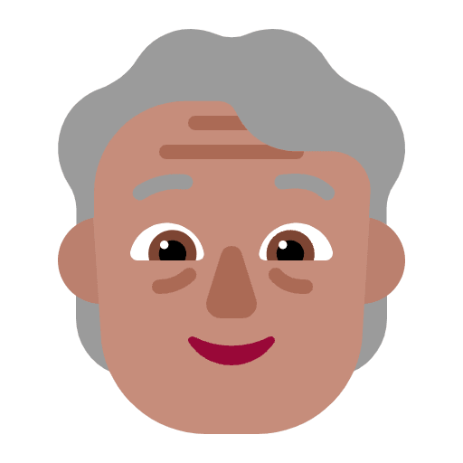 Older Person Flat Medium Emoji from Fluent Emoji Flat Set