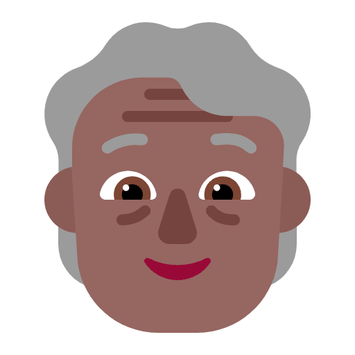 Older Person Flat Medium Dark Emoji from Fluent Emoji Flat Set