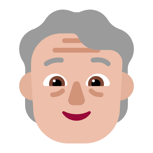 Older Person Flat Medium Light Emoji from Fluent Emoji Flat Set