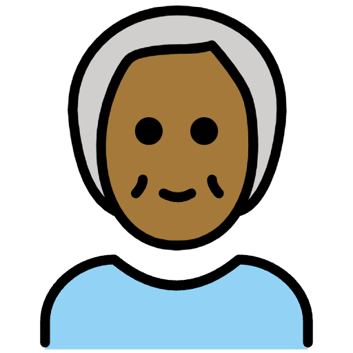 Older Person Medium Dark Skin Tone Emoji from OpenMoji Emoji Set
