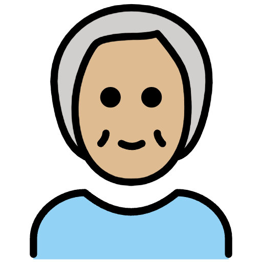 Older Person Medium Light Skin Tone Emoji from OpenMoji Set