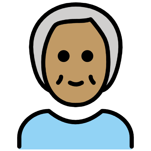 Older Person Medium Skin Tone Emoji from OpenMoji Set