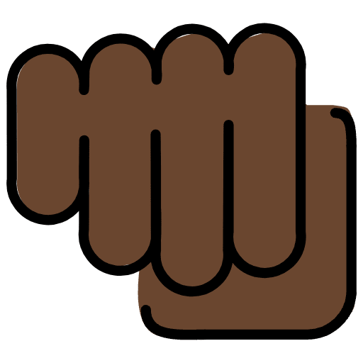 Oncoming Fist Dark Skin Tone Element from OpenMoji Emoji Set