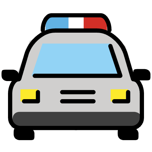 Oncoming Police Car Element from OpenMoji Emoji Set