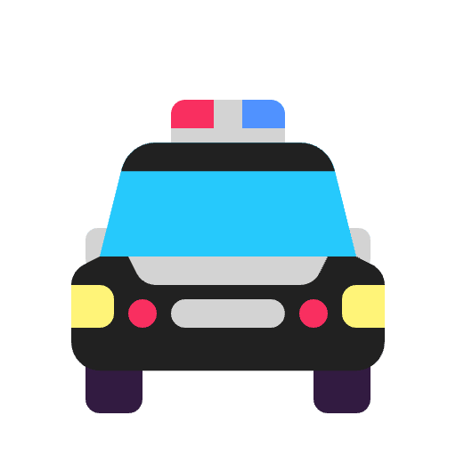 Oncoming Police Car Flat Element from Fluent Emoji Flat Set