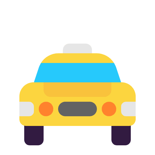 Oncoming Taxi Flat Emoji from Fluent Emoji Flat Set