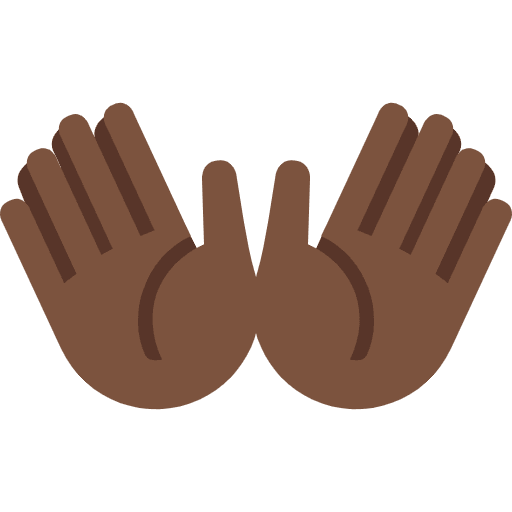 Open Hands Dark Skin Tone Element from Twemoji Emoji Set