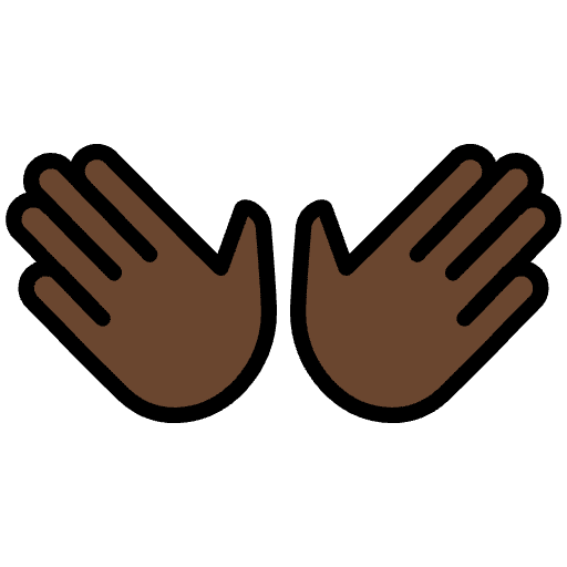 Open Hands Dark Skin Tone Element from OpenMoji Emoji Set