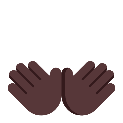 Open Hands Flat Dark Emoji from Fluent Emoji Flat Set