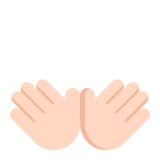 Open Hands Flat Light Emoji from Fluent Emoji Flat Set