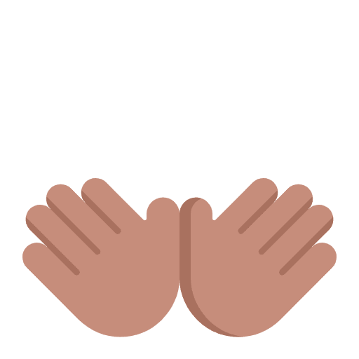 Open Hands Flat Medium Emoji from Fluent Emoji Flat Set