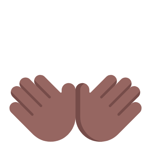Open Hands Flat Medium Dark Element from Fluent Emoji Flat Set