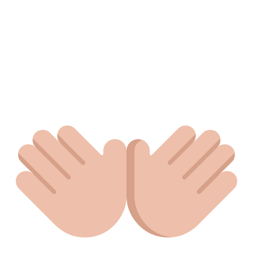 Open Hands Flat Medium Light Emoji from Fluent Emoji Flat Set