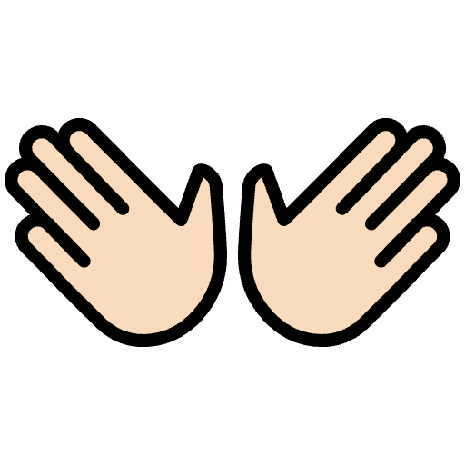Open Hands Light Skin Tone Emoji from OpenMoji Emoji Set