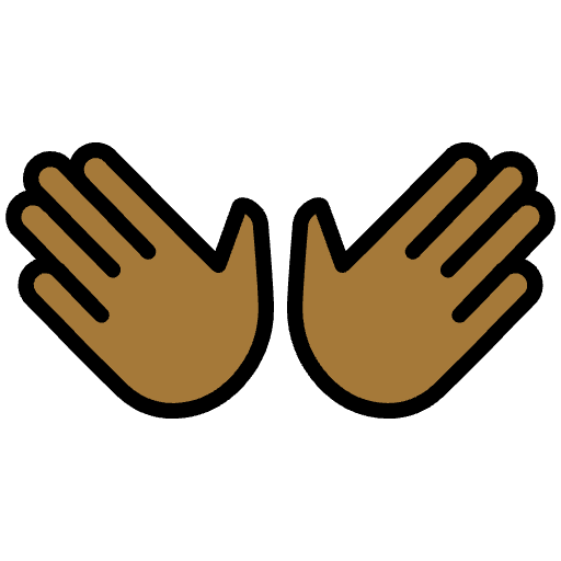 Open Hands Medium Dark Skin Tone Element from OpenMoji Emoji Set