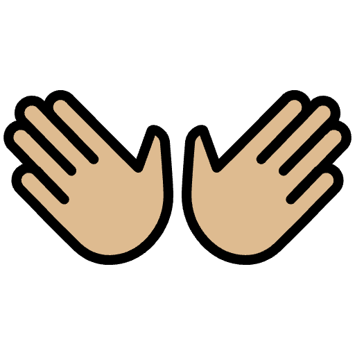 Open Hands Medium Light Skin Tone Element from OpenMoji Emoji Set