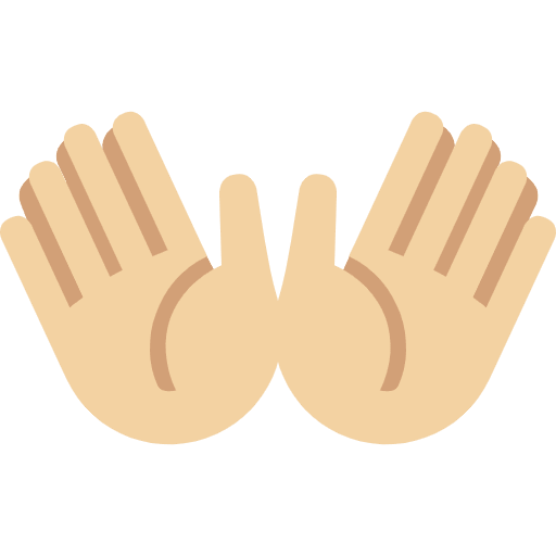 Open Hands Medium Light Skin Tone Emoji from Twemoji Emoji Set