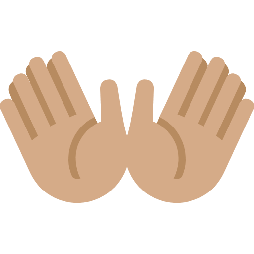 Open Hands Medium Skin Tone Emoji from Twemoji Emoji Set