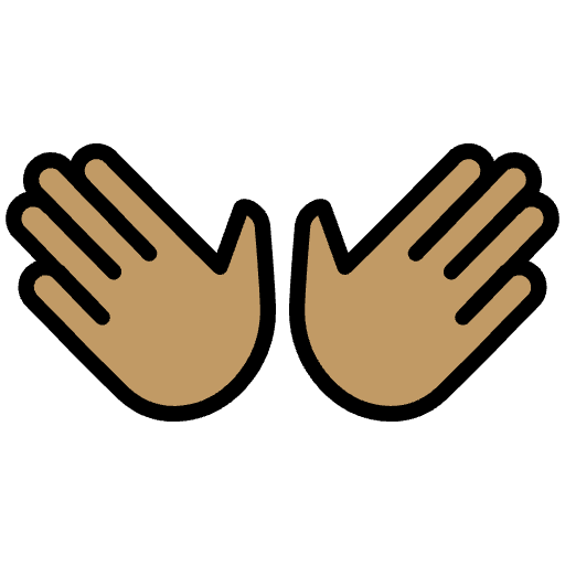 Open Hands Medium Skin Tone Element from OpenMoji Emoji Set