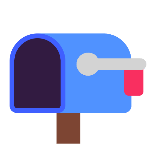Open Mailbox With Lowered Flag Flat Emoji from Fluent Emoji Flat Set