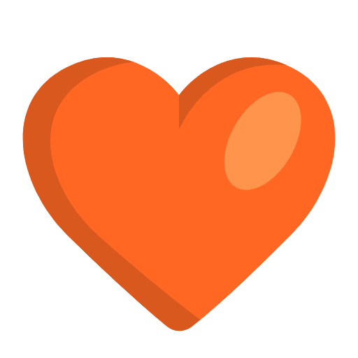 Orange Heart Flat Emoji from Fluent Emoji Flat Set