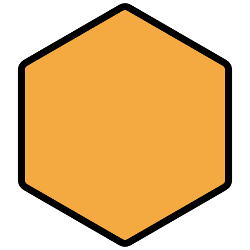 Orange Hexagon Emoji from OpenMoji Emoji Set