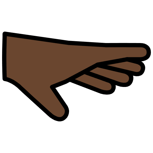 Palm Down Hand Dark Skin Tone Emoji from OpenMoji Emoji Set