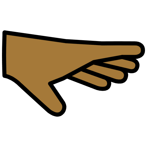 Palm Down Hand Medium Dark Skin Tone Emoji from OpenMoji Emoji Set