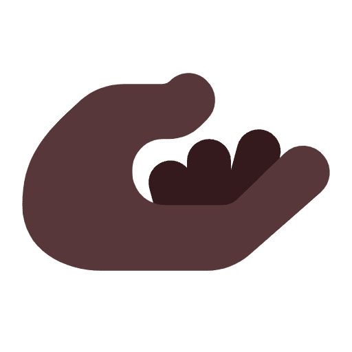 Palm Up Hand Flat Dark Emoji from Fluent Emoji Flat Set