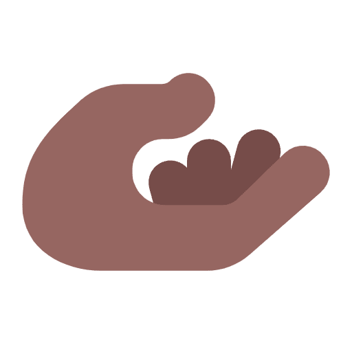 Palm Up Hand Flat Medium Dark Element from Fluent Emoji Flat Set