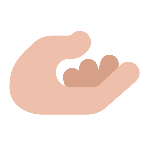 Palm Up Hand Flat Medium Light Element from Fluent Emoji Flat Set