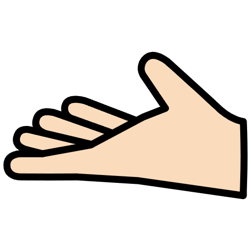Palm Up Hand Light Skin Tone Element from OpenMoji Emoji Set