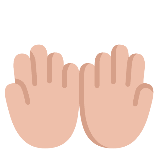 Palms Up Together Flat Medium Light Emoji from Fluent Emoji Flat Set