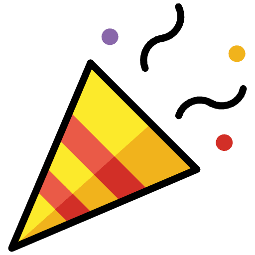 Party Popper Emoji from OpenMoji Emoji Set