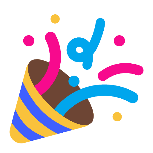 Party Popper Flat Emoji from Fluent Emoji Flat Set