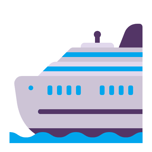 Passenger Ship Flat Emoji from Fluent Emoji Flat Set