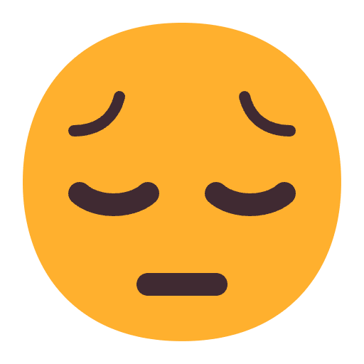 Pensive Face Flat Emoji from Fluent Emoji Flat Set