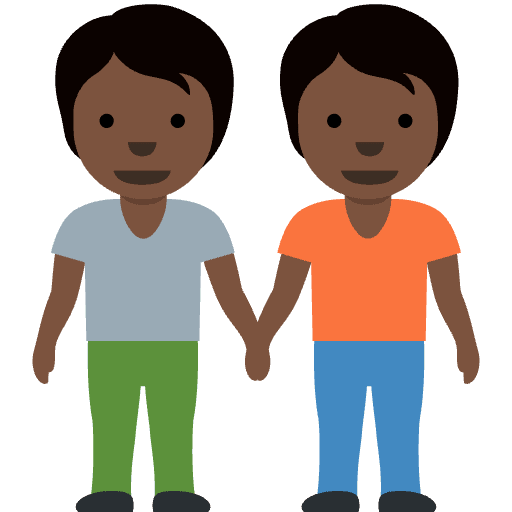 People Holding Hands Dark Skin Tone Element from Twemoji Emoji Set